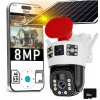 Vonkajšia SOLÁRNA ROTAČNÁ KAMERA 3MP+3MP+3MP TRI OBRAZOVKY SIM KARTA 4G LTE
