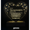 Gravírovaná LED lampa pre úžasnú manželku PODSTAVEC: Teplá biela, napájanie 2x AAA batéria