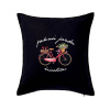 Peknú jazdu životom 50 - Vankúš 50x50 - 50x50 - Vrátane výplne ( Čierna )