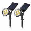 Solárna zapichovacia záhradná lampa - 2x záhradný svetlomet kladený LED špíza (2x záhradný svetlomet kladený LED špíza)