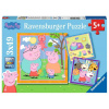 RAVENSBURGER Puzzle Prasiatko Peppa 3x49 dielikov