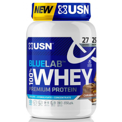 Proteínové prášky USN BlueLab 100% Whey Premium Protein čokoláda s karamelem 908g blw05