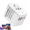 ADAPTÉR ZÁSUVKY CESTOVNÝ ADAPTÉR CELÝ SVET NABÍJAČKA 2 USB C + USB