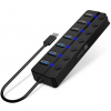 CONNECT IT Mighty Switch 2 USB-A hub, (4xUSB-A 3.0, 3xUSB-A 2.0), externý CHU-5410-BK