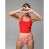 Dámske tangá Love Vibes Simple String Pink Mix - Julimex L růžová-červená