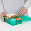 SISTEMA To Go Bento Lunch 1,65 l - obedová krabička / trojkomorová raňajková krabička s nádobkou na omáčku