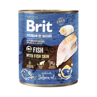 Konzerva pre psov Brit Premium by Nature Fish with Fish Skin 800 g