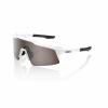 100% Speedcraft SL Matte White HiPER Silver Mirror Lens