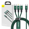 Baseus CAMLT-SC06 Rapid 3in1 USB Type C - USB Type C / Lightning / Micro USB 20 W, 1,5m, zelený