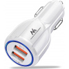 QC 3.0 nabíjačka do auta 2xUSB MCE478 W Biela