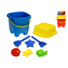 Wiky Súprava na piesok 4ks 20cm s formičkami 10-11cm 4ks, 10m+ modrý 33021