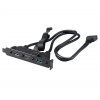 AKASA - USB 3.1 gén 2 typ C a 2x Typ A 3.0 záslepka AK-CBUB52-50BK