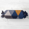 Biante Vankúš valec bonbon Sandra SA-390 Modro-béžovo-oranžové trojuholníky 15x60 cm