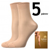 Ponožky Nylon socks B 20 DEN - 5 párov - camel