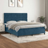 zahrada-XL Posteľný rám boxsping s matracom tmavomodrý 180x200 cm zamat 3143221