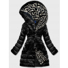 Dámska ľahká zimná bunda so zateplenou kapucňou čierna (omdl-019) odstíny černé XXL (44)