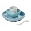 Beaba Silicone Meal Set zo silikónu modrá 4 dielna