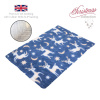 DRYBED Premium Vet Bed XMAS Vianočné soby modrý 150 x 100 cm