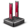 AXAGON ADSA-M2C, USB-C 3.2 Gen 2 - 2x M.2 NVMe SSD CLONE MASTER dokovací stanice ADSA-M2C