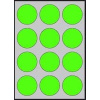 Etikety kruhové farebné priemer 60 mm APLI A4 20 hárkov fluo zelené