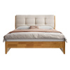 Kondela Manželská posteľ, 160x200, masívne drevo, prírodná, FLORENCIA