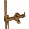Deante Silia, nástenná vaňová batéria s ručnou sprchovou súpravou, bronzová, DEA-BQS_C11M