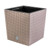Kvetináč Prosperplast 26,5 cm x 26,5 x 26,5 cm priemer 26,5 cm plastové odtiene hnedej a béžovej (Kvetináč RATO LOW DRTS265L kvetináč + Mocca vložka)