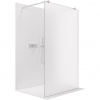 CERANO - Sprchová zástena Walk-in Onyx Duo Ľ/P - 8 mm - okrúhla vzpera - chróm, mliečne sklo- 60x200 cm