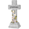 Dekorácia MagicHome, Kríž, LED, polyresin, na hrob, solar, 15x9,5x32 cm