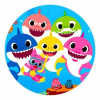 CUKROVÁ TLAČ jedlý obrázok na tortu Cukrová hmota BABY SHARK ŽRALOK SADA + MENO 1