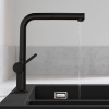 HANSGROHE Talis M54 páková drezová batéria s vyťažiteľným výtokom, 1jet, výška výtoku 265 mm, matná čierna, 72808670