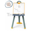 Školská tabuľa magnetická Blue Plastic Board 2v1 Smoby obojstranná na fixky a kriedu a 7 doplnkov SM410626