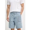 Calvin Klein Jeans bermudy pánske s prímesou ľanu LV04RF907G modrá S
