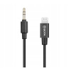 Kábel jack 3,5 mm - Apple Lightning Boya BY-K1 20 cm čierny