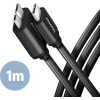 AXAGON BUMM3-CM10AB, SPEED kabel Micro-B USB USB-C, 1m, USB 3.2 GEN 1, 3A, ALU, tpe, černý