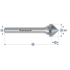 Karnasch 113110005 | K (KSK) - Kužeľová fréza 90° HP-2 3,0x3x3-38 mm, nepovlakované
