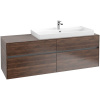 VILLEROY & BOCH Collaro závesná skrinka pod umývadlo na dosku (umývadlo vpravo), 4 zásuvky, s LED osvetlením, 1600 x 500 x 548 mm, Arizona Oak, C030B0VH