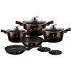 Sada riadu BERLINGERHAUS Sada riadu s mramorovým povrchom Shiny Black Collection 13 ks (BH-6615)