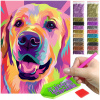 Diamantová výšivka diamond painting mozaika pre deti 5d pes labrador pastel