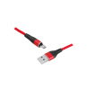 USB kábel - IPHONE 8pin, 1m, červený.