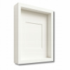 Hlboký 3D rámik box 35x45 cm na ručné práce s machom na fotografie, biely