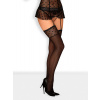 Silonky OBSESSIVE Heartia stockings čierna S/M