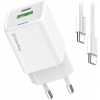 COLORWAY 1x USB-C/ sieťová nabíjačka/ GaN/ PD/ PPS/ QC/ 30W/ Vrátane 100cm kábla/ Biela