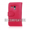 Kožený obal Samsung Galaxy S III Mini – Luxury Wallet – ružová