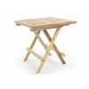 Skladací záhradný stolík DIVERO - teakové drevo neošetrené - 50 cm