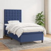 Box spring postel s matrací modrá 90x190 cm textil Modrá 3142063