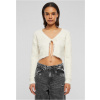 Ladies Tied Cropped Feather Cardigan - whitesand XXL