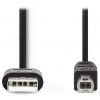 Nedis CCGL60101BK30 USB 2.0/ zástrčka USB-A - zástrčka USB-B/ k tiskárně apod., 3m, černý