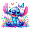 CUKROVÁ TLAČ jedlý obrázok na tortu Cukrová hmota Stich Sticz Motýliky Stitch