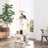 Škrabadlo pre mačky so sisalovými stĺpikmi krémové 142 cm-ForU-171591